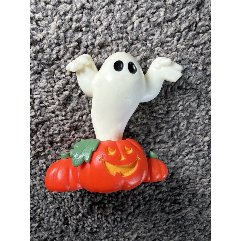 Hallmark Merry Miniature 1981 Ghost Coming Out of Jack-O-Lantern Halloween Decor - Picture 3 of 7